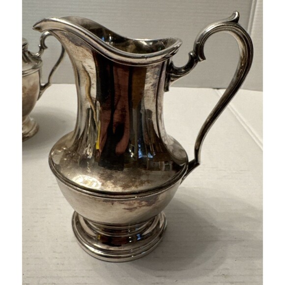 Vintage Forbes Silver Co Tea Coffee Set Teapot Sugar Cream/Lid Silverplate 1890s - Picture 9 of 15